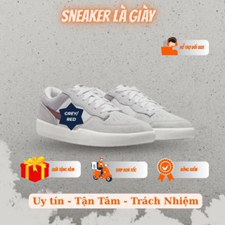 Giày Thể Thao đế bằng nam nữ - Màu Đỏ Xám - Mã 5 8