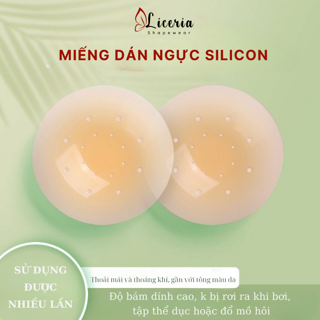 Miếng Dán Ngực Silicon Cao Cấp Siêu Mỏng Tàng Hình Thoáng Khí Sử Dụng Nhiều Lần Liceria