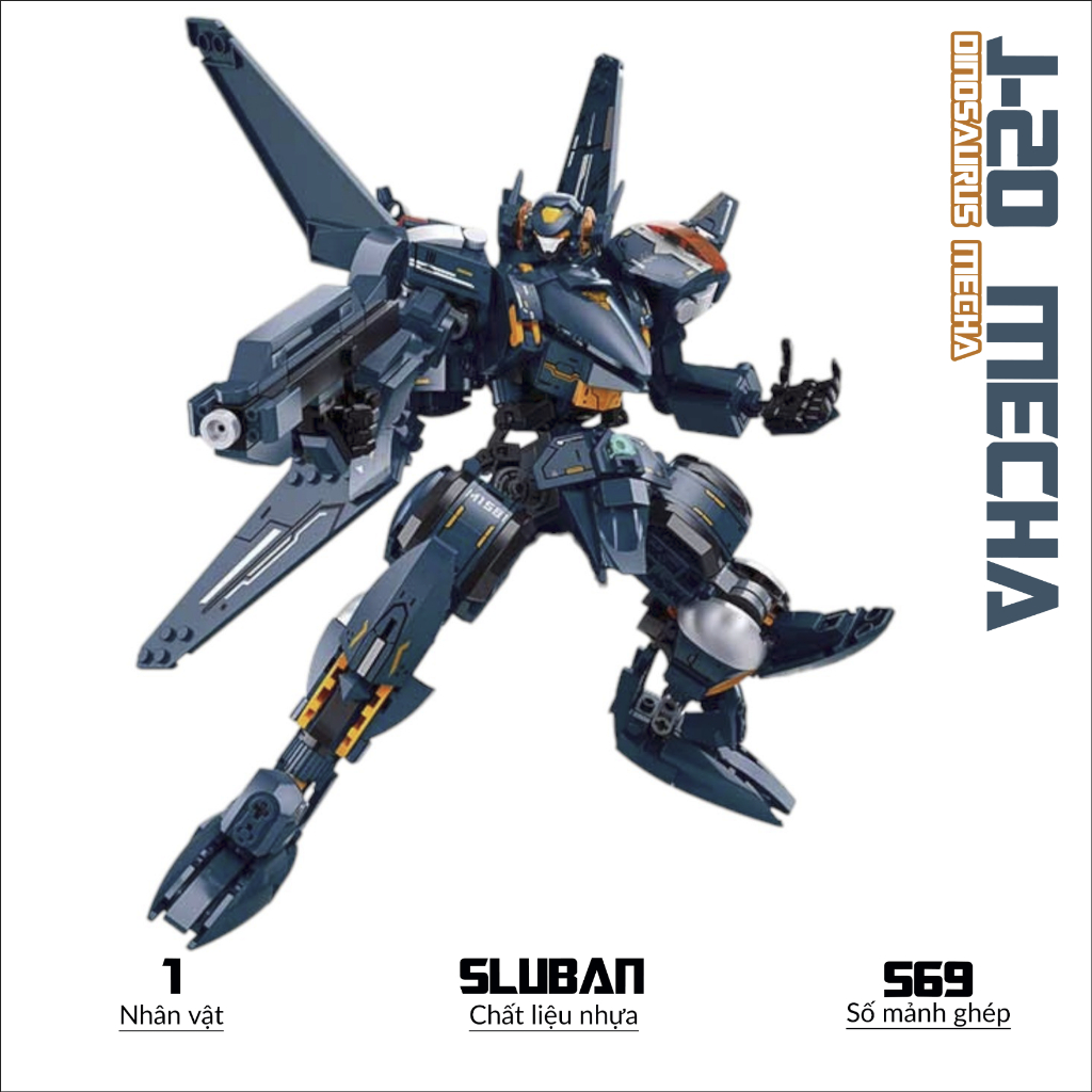 Đồ chơi lắp ráp J-20 Mecha, Sluban 1581 mô hình nhựa
