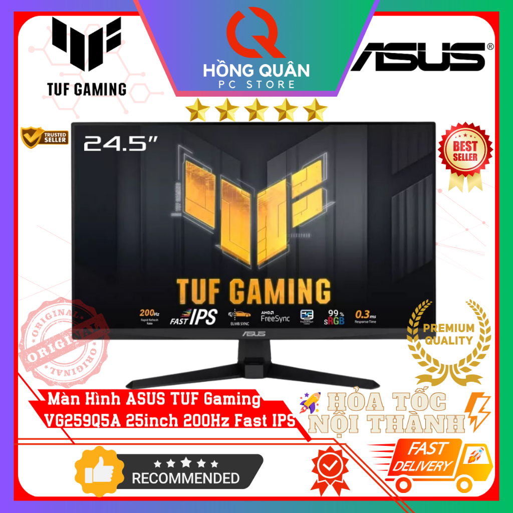 Màn Hình ASUS TUF Gaming VG259Q5A 25inch 200Hz Fast IPS 0.3ms GtG ELMBSync FHD Loa New - Hàng Chính Hãng Bảo Hành 3 Năm | BigBuy360 - bigbuy360.vn