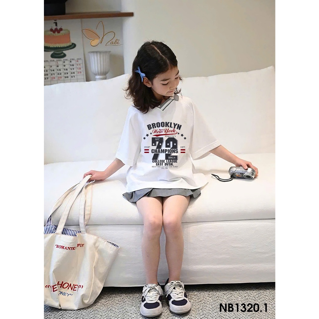 [B&G] Sét váy cá tính thể thao áo thun kèm chân váy kaki xếp ly cho bé gái từ 12-45kg(2-12 tuổi)