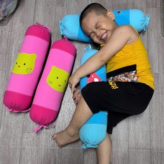 Bộ 2 Gối Ôm Cho Bé Sơ Sinh-2 Tuổi Dài 50cm Hình Thêu Ngẫu Nhiên Vỏ Gối Tháo Giặt Được