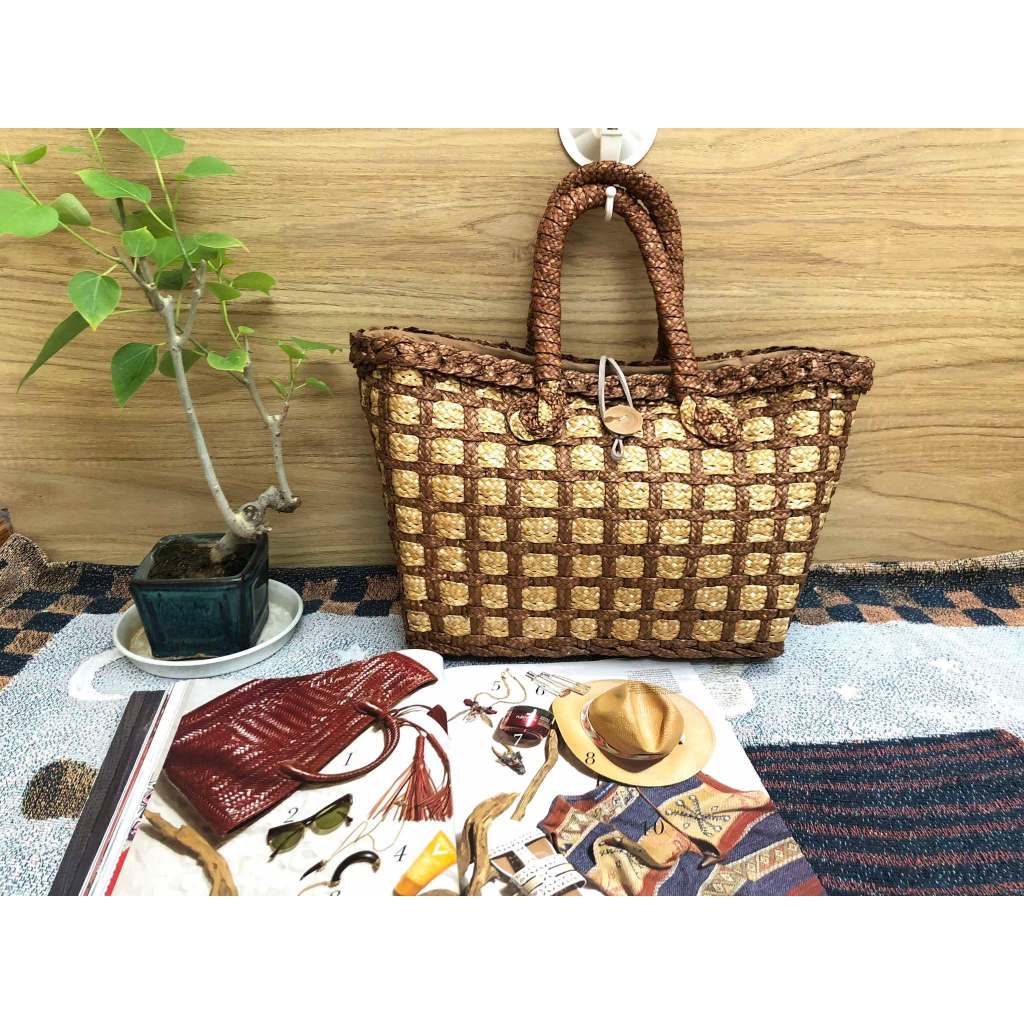 (Túi 2hand) Túi cói nữ hàng si Nhật