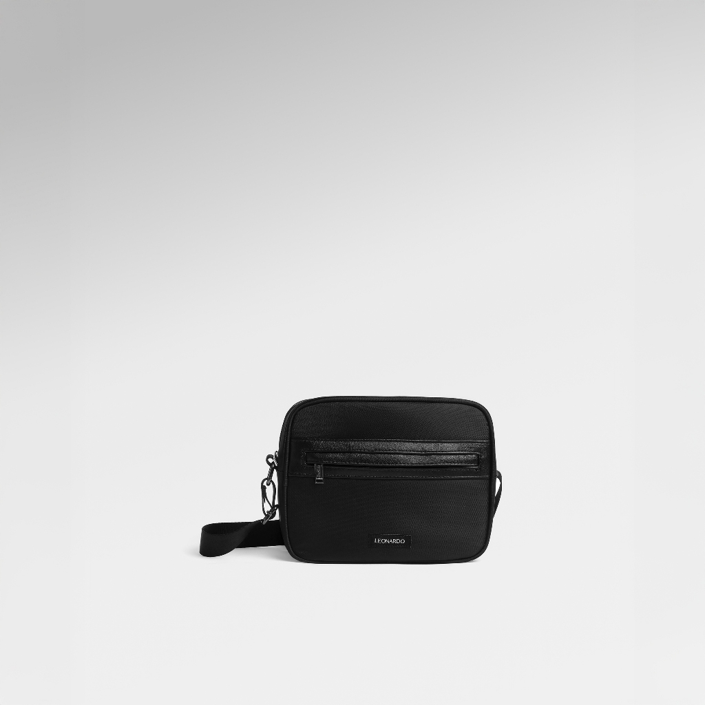 Túi đeo chéo nam Leonardo vải Oxford chống thấm phối da Microfiber thời trang Oxford - Túi Hộp Oxfor