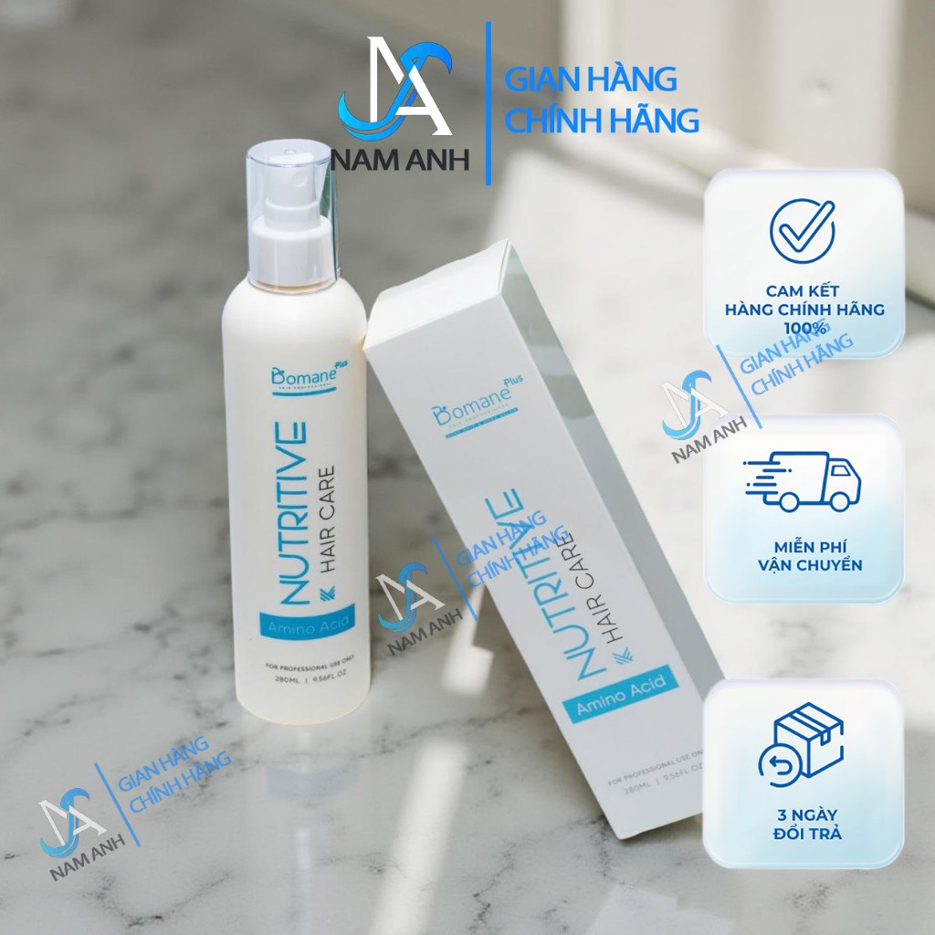 Xịt dưỡng phục hồi tóc Bomane Plus 280ML xịt dưỡng tóc và làm mềm ngọn tóc