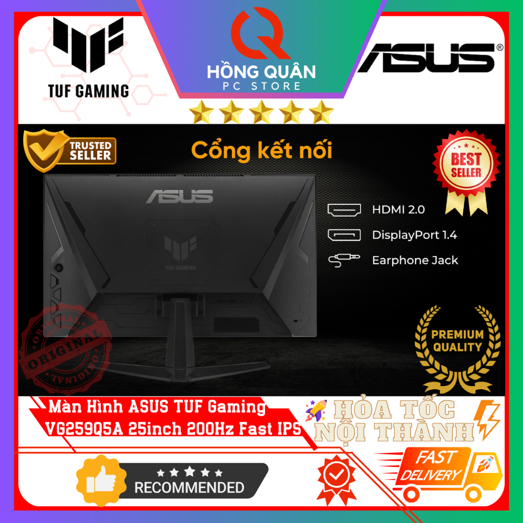 Màn Hình ASUS TUF Gaming VG259Q5A 25inch 200Hz Fast IPS 0.3ms GtG ELMBSync FHD Loa New - Hàng Chính Hãng Bảo Hành 3 Năm | BigBuy360 - bigbuy360.vn
