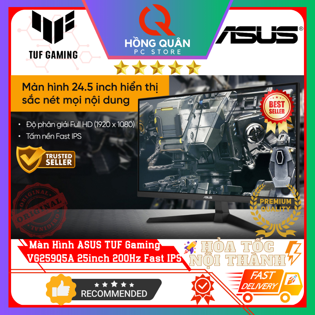 Màn Hình ASUS TUF Gaming VG259Q5A 25inch 200Hz Fast IPS 0.3ms GtG ELMBSync FHD Loa New - Hàng Chính Hãng Bảo Hành 3 Năm | BigBuy360 - bigbuy360.vn