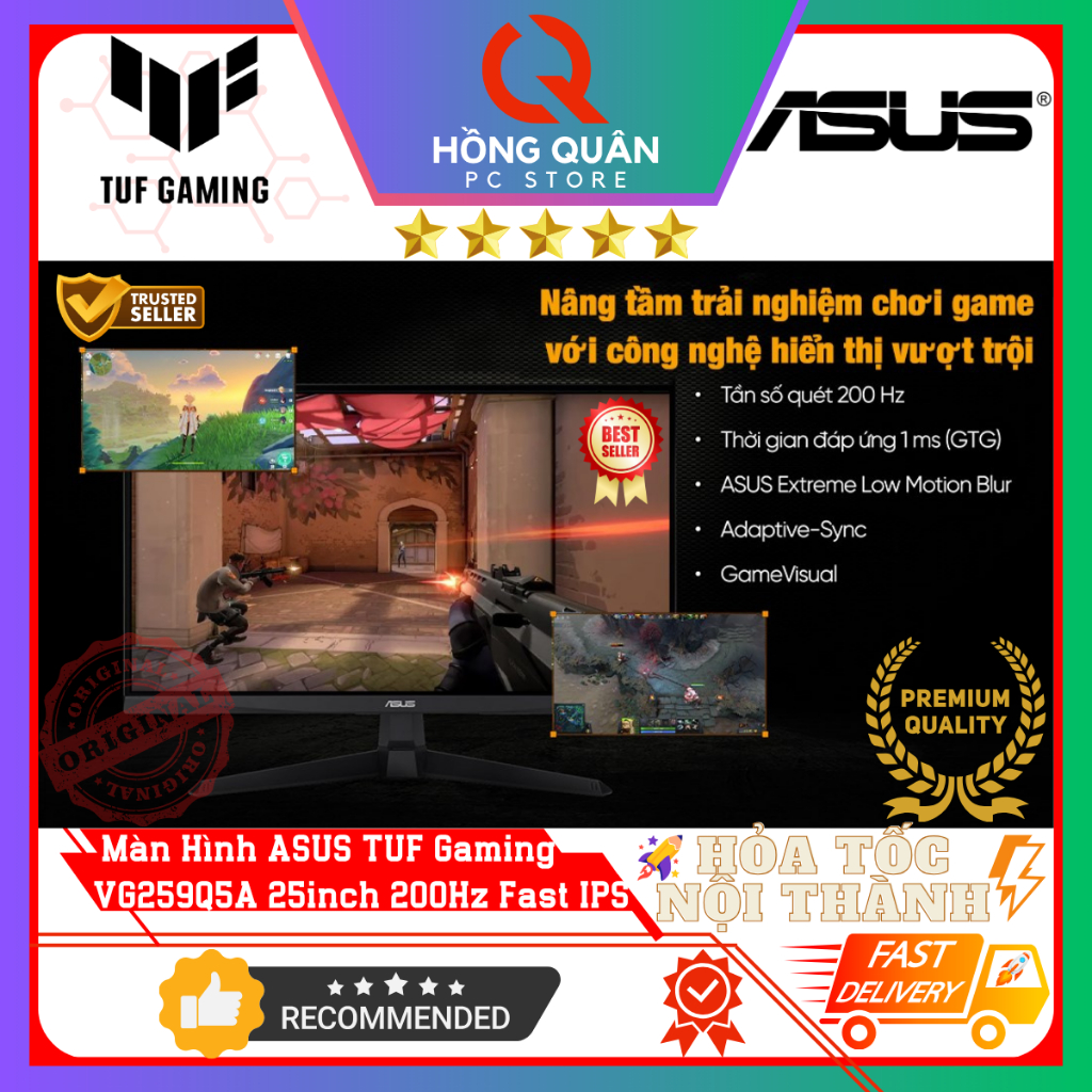 Màn Hình ASUS TUF Gaming VG259Q5A 25inch 200Hz Fast IPS 0.3ms GtG ELMBSync FHD Loa New - Hàng Chính Hãng Bảo Hành 3 Năm | BigBuy360 - bigbuy360.vn
