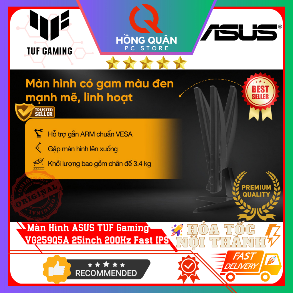Màn Hình ASUS TUF Gaming VG259Q5A 25inch 200Hz Fast IPS 0.3ms GtG ELMBSync FHD Loa New - Hàng Chính Hãng Bảo Hành 3 Năm | BigBuy360 - bigbuy360.vn