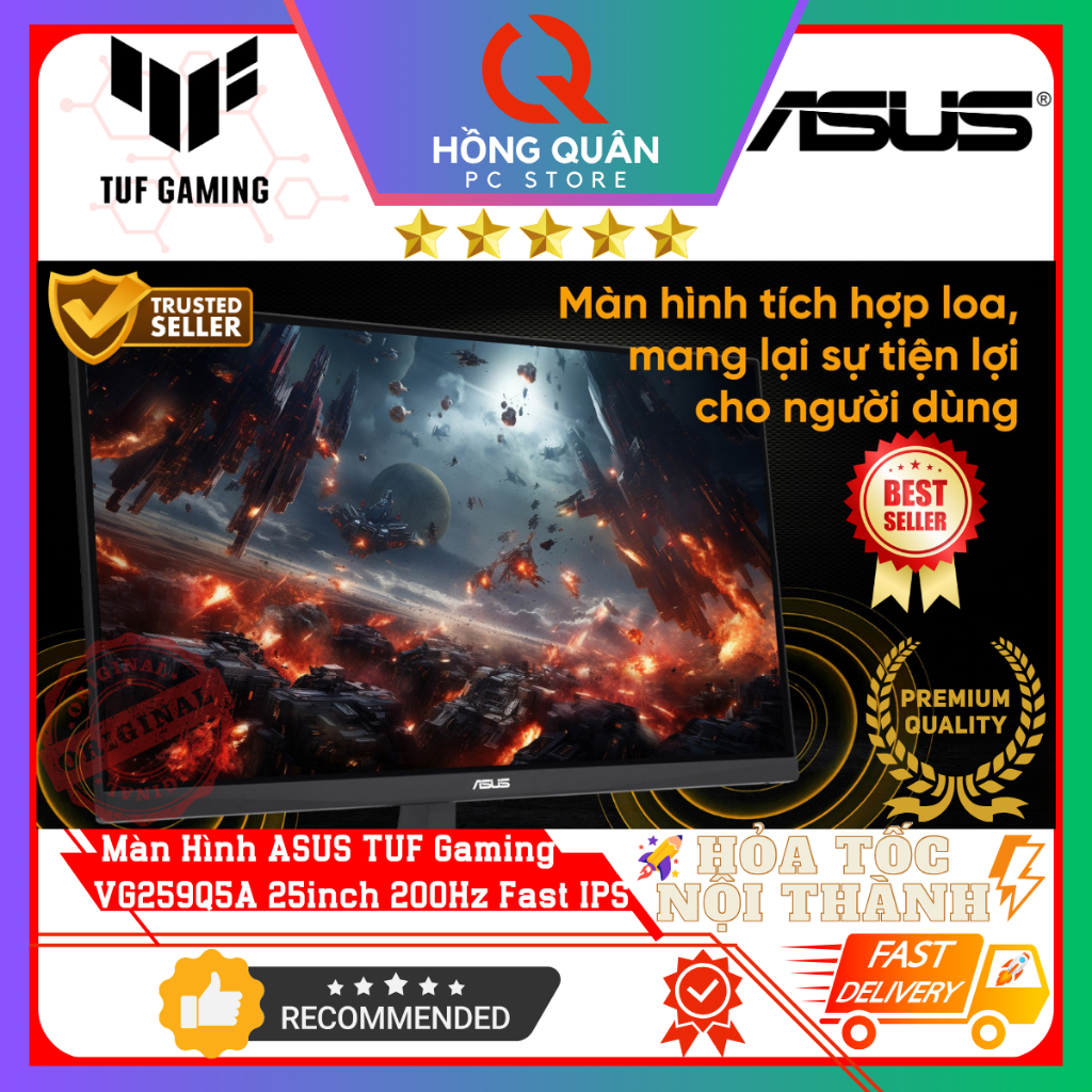 Màn Hình ASUS TUF Gaming VG259Q5A 25inch 200Hz Fast IPS 0.3ms GtG ELMBSync FHD Loa New - Hàng Chính Hãng Bảo Hành 3 Năm | BigBuy360 - bigbuy360.vn
