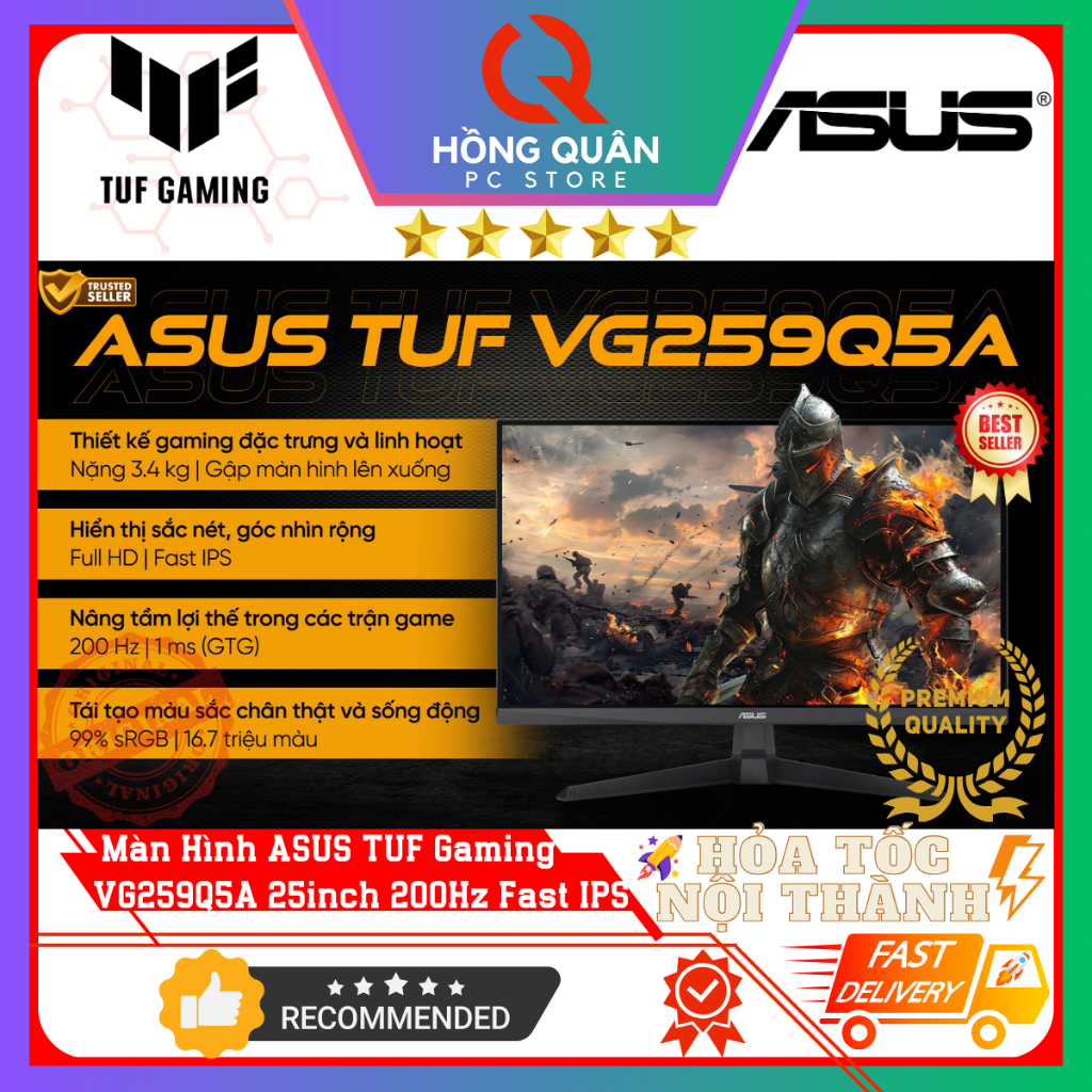 Màn Hình ASUS TUF Gaming VG259Q5A 25inch 200Hz Fast IPS 0.3ms GtG ELMBSync FHD Loa New - Hàng Chính Hãng Bảo Hành 3 Năm | BigBuy360 - bigbuy360.vn