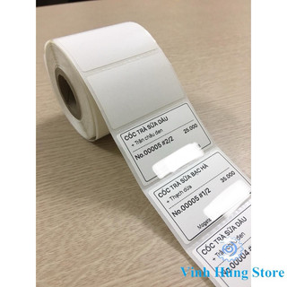 Cuộn giấy in tem trà sữa, in mã vạch decal tự dán 30x50 mm