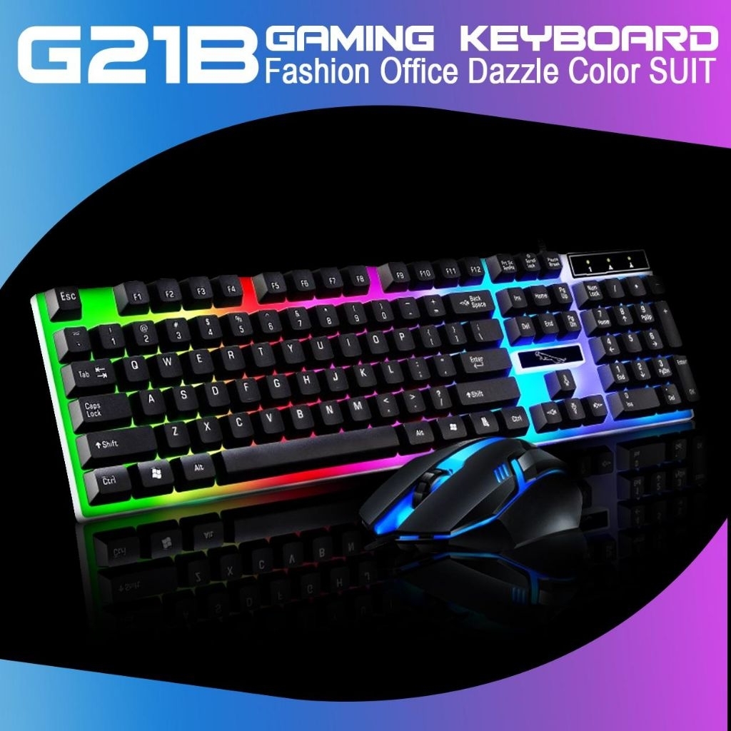 Combo Bàn Phím Chuột G21B Giả Cơ Chuyên Game Led
