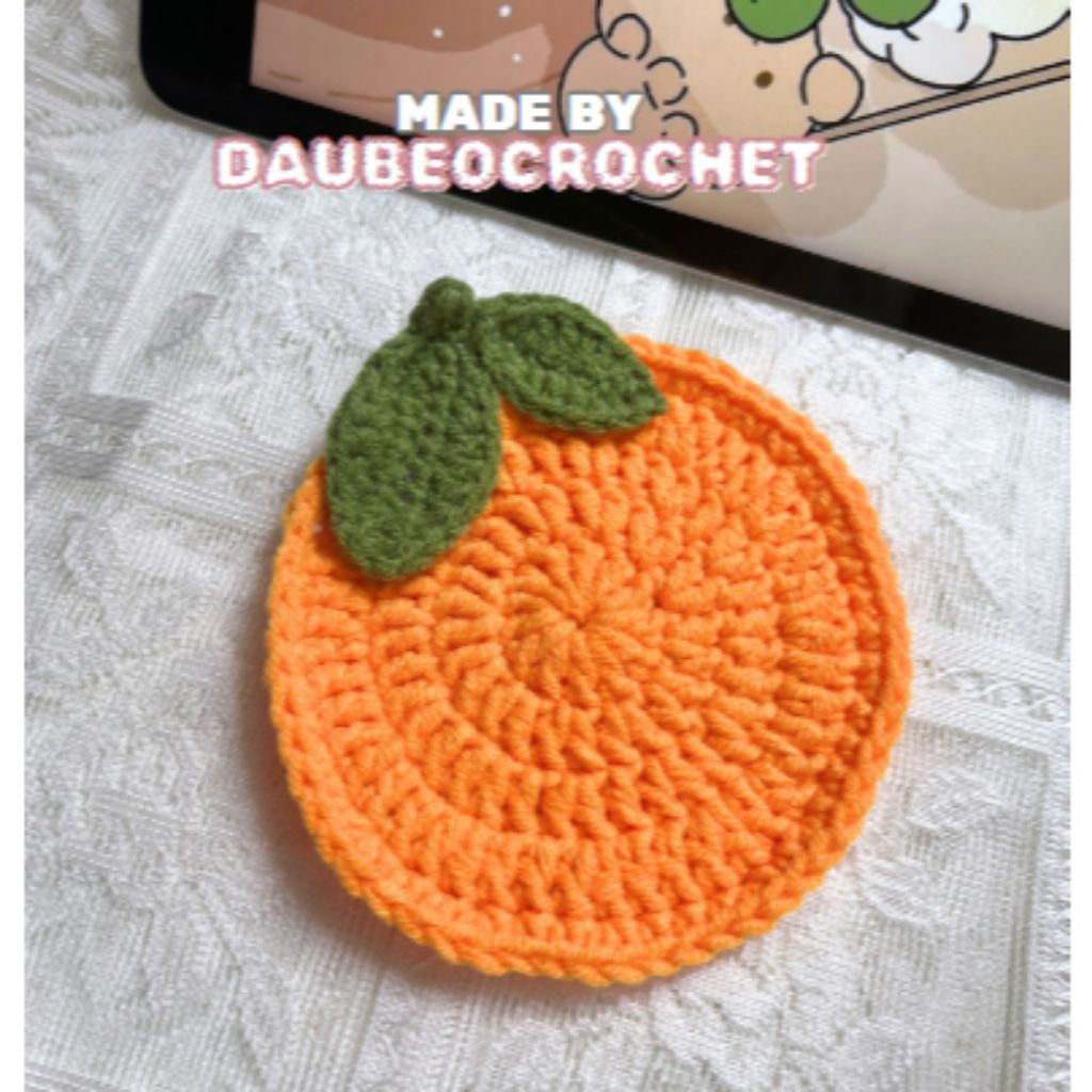 Lót ly decor Len Cực Xinh – Hình Mèo, Gấu, Hoa – Decor Bàn Siêu Cưng