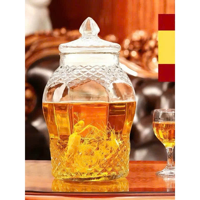 Bình Thuỷ Tinh Ngâm Rượu 8833 Dáng Kim Cương Ngâm Ủ Hoa Quả Trái Cây 3L,6L,8L,10L,15L,25L(Không van)