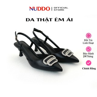  Giày Bít Mũi Cao Gót Nữ 5 Phân Mũi Nhọn Đính Nơ Đá Thời Trang Guốc Sandal Nữ Công Sở NUDDO N0519 