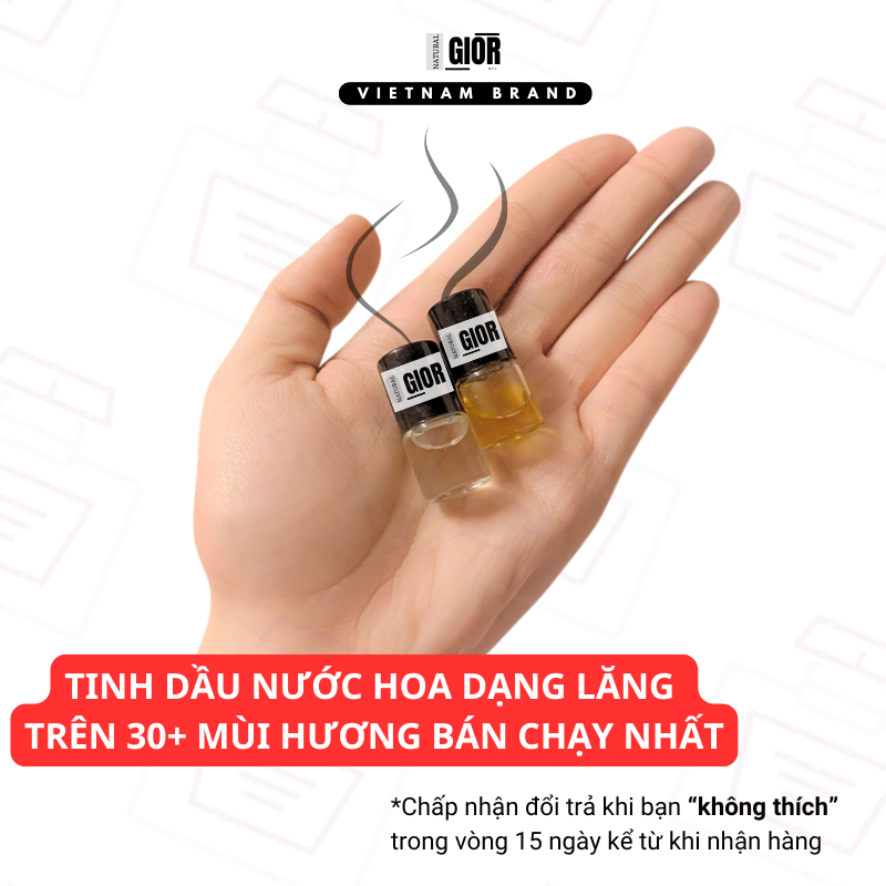 [Lưu hương 12h] Tinh dầu nước hoa Natural Gior dạng lăn mini mẫu thử 1ml, trên 30 mùi nước hoa Pháp nam nữ.