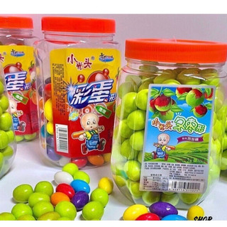 Hũ150 viên/650gr Kẹo cao su thổi, hình Quả Táo, quả Nhót huyền thoại mix. ăn vặt.