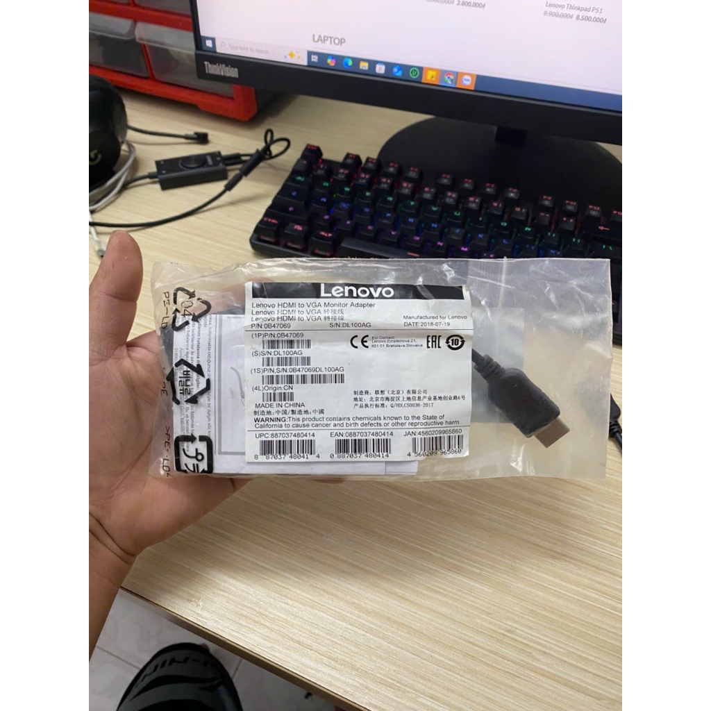 (Chính hãng) Đầu chuyển xuất hình Type C to VGA, HDMI to VGA, DP to VGA chính hãng Dell, HP, Lenono