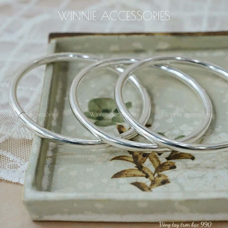 Vòng tay nữ Bạc S925 S990 Tròn trơn