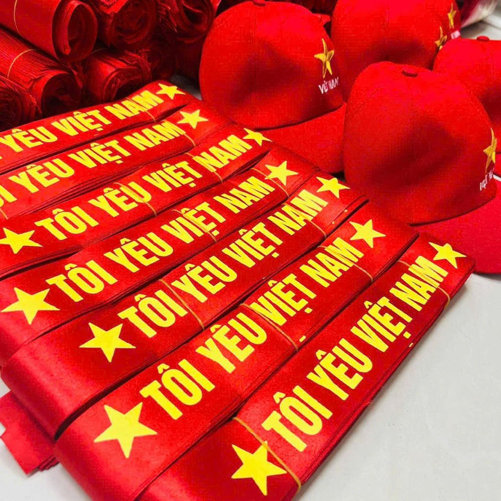 Combo 10 Băng Rôn Tôi Yêu Việt Nam, Băng Rôn Cổ Động Việt Nam Chiến Thắng Vải Đẹp Loại 1 Trí DIY
