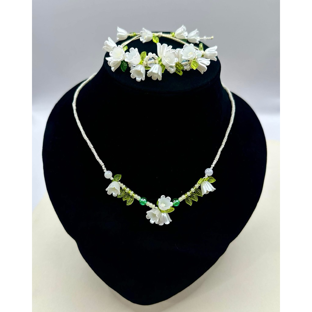 Vòng tay hoa linh lan handmade - Thiết kế tinh tế với nhiều loại hoa tự nhiên và sinh động - Nhận làm theo mẫu