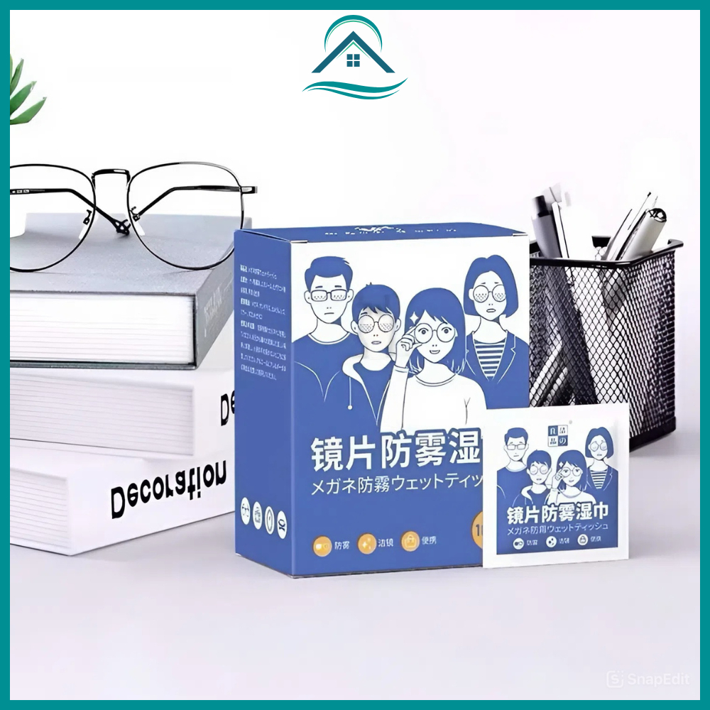 Khăn lau kính mắt, miếng giấy lau kính mắt kính cận nano, chống bám hơi nước mờ xương, mồ hôi hộp 100 khăn lau