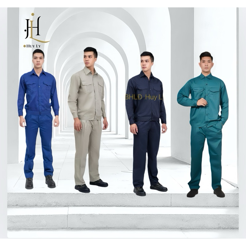 Đồ dân quân Đồ Công Nhân, Bộ Bảo Hộ Lao Động Đồng Phục BHLĐ, Quần Áo Sửa Xe Màu Xanh, Ghi Vải Kaki M