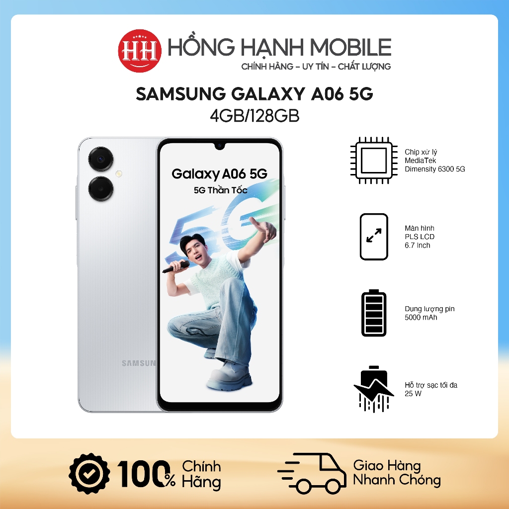 Điện Thoại Samsung Galaxy A06 5G 4GB/128GB - Hàng Chính Hãng | BigBuy360 - bigbuy360.vn