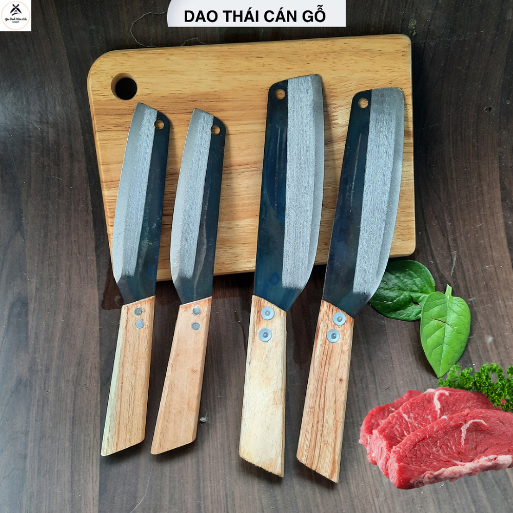 Dao làm bếp cắt thái thịt, gọt rau củ Đa Sỹ thép tốt cán gỗ siêu sắc