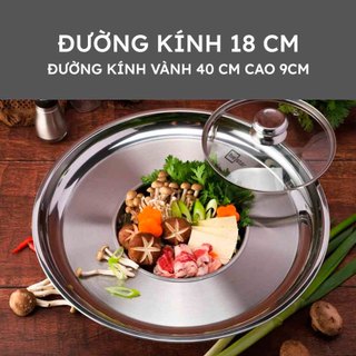  Nồi lẩu mâm   Lẩu nón inox 430 Fivestar 18cm Dùng tốt trên bếp từ và mọi loại bếp 