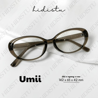  Gọng kính mắt oval tròn to Umii. Dáng kính oval vát nhẹ mắt mèo dễ mang. Phù hợp tất cả dáng mặt. Hidi Studio Eyewear 