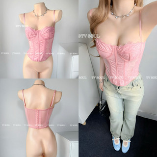 [ẢNH THẬT] Tổng hợp Áo phối ren nấc gài dáng corset có gọng định hình