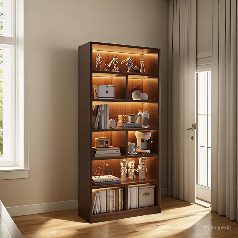 Kệ sách chữ U 6 tầng KÍN LƯNG để đồ tủ decor phòng ngủ, trang trí tết chất liệu gỗ MDF tủ để đồ ND39 | BigBuy360 - bigbuy360.vn