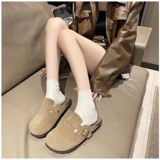  Dép sục nữ chất da lộn đế cao 2cm thiết kế giả thanh lịch xinh xắn QV78 