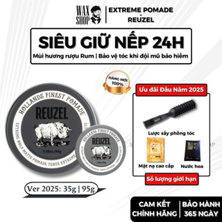 Sáp vuốt tóc nam Reuzel Extreme Hold Matte Pomade chính hãng gel, wax giữ nếp tóc - Waxshop