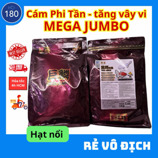 Cám Mega Jumbo Chép Phi Tần Và Phượng Vũ- Hạt nổi - 1KG - hỗ trợ tăng màu sắc, độ sáng da, dài vây.