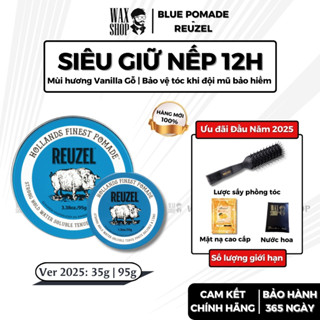 Sáp vuốt tóc nam cao cấp Reuzel Blue Strong Hold Water Soluble High Sheen chính hãng - Waxshop