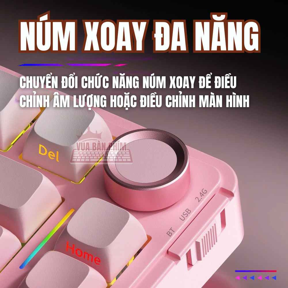 Bàn phím cơ aula S75 Pro 3 mode, màn hình tùy chỉnh, led rgb, gasket mount, hotswap, key cap pbt double shot, full foam | BigBuy360 - bigbuy360.vn