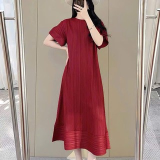  Váy Đầm thun lò xo cao cấp form suông rộng thiết kế đơn sắc freesize - 55Kg.Linh 