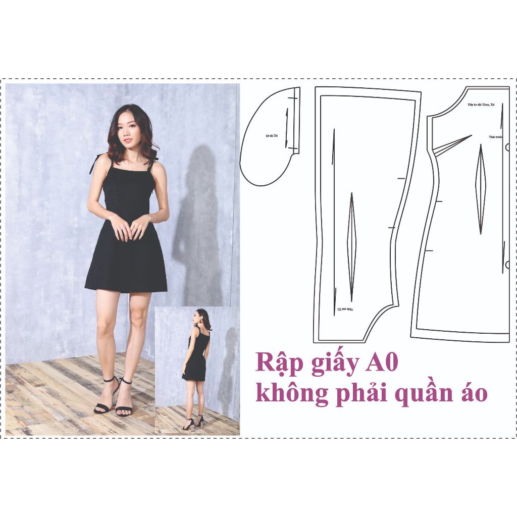 Rập giấy A0 mã 1576 - đầm dây