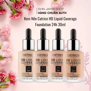Kem Nền Catrice HD Liquid Coverage Foundation Lasts Up To 24h 30ml COD（Tặng phấn phủ）