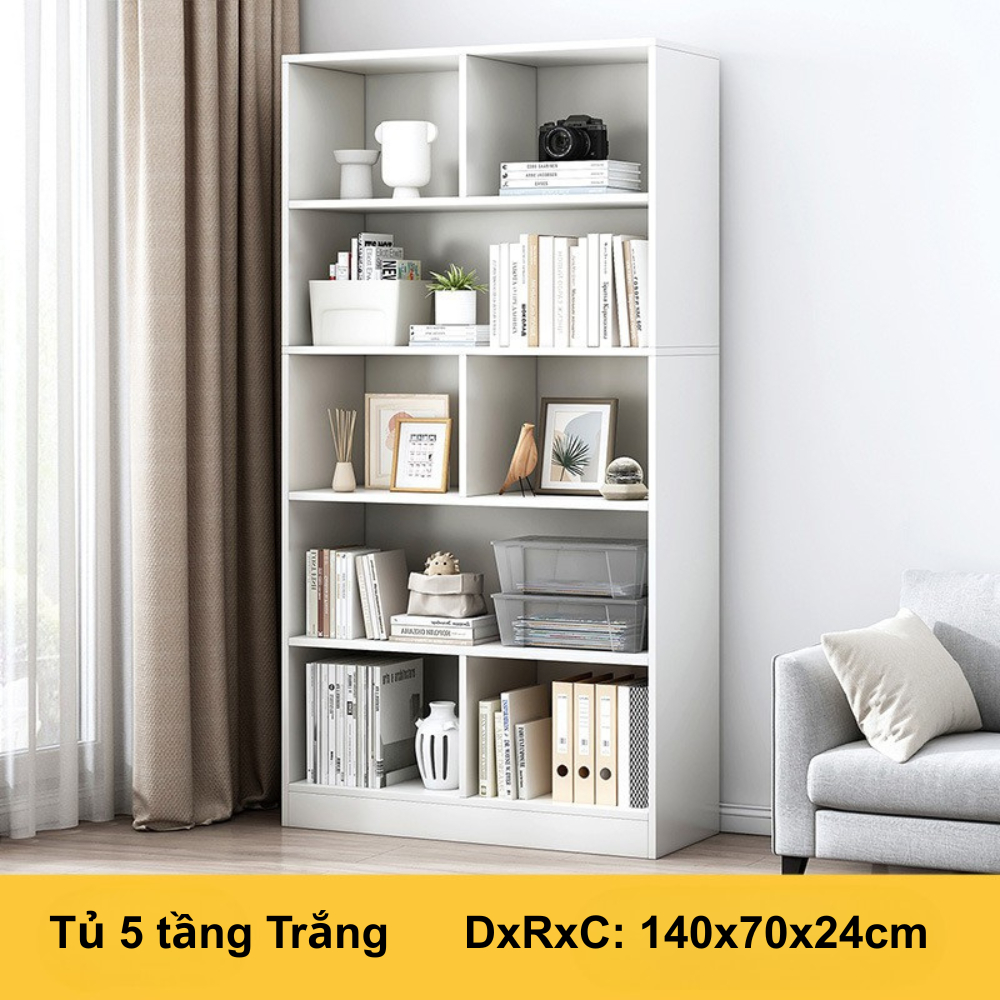 Kệ sách chữ U 6 tầng KÍN LƯNG để đồ tủ decor phòng ngủ, trang trí tết chất liệu gỗ MDF tủ để đồ ND39 | BigBuy360 - bigbuy360.vn