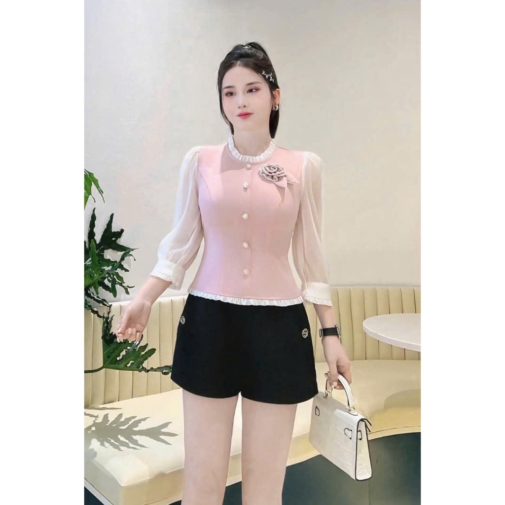 ÁO KIỂU PHỐI AY VOAN A66