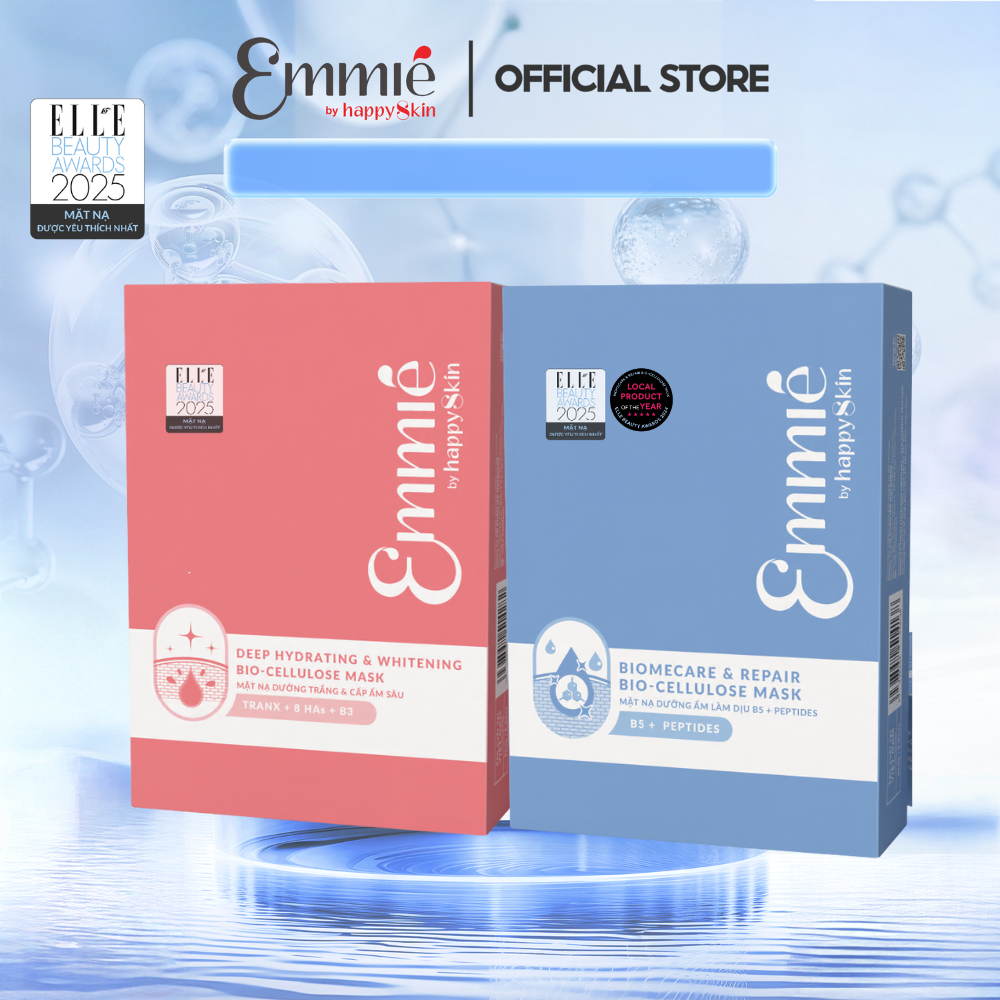Hộp 10 Mặt Nạ Dừa Bio-Cellulose Mask 25g Emmie by HappySkin