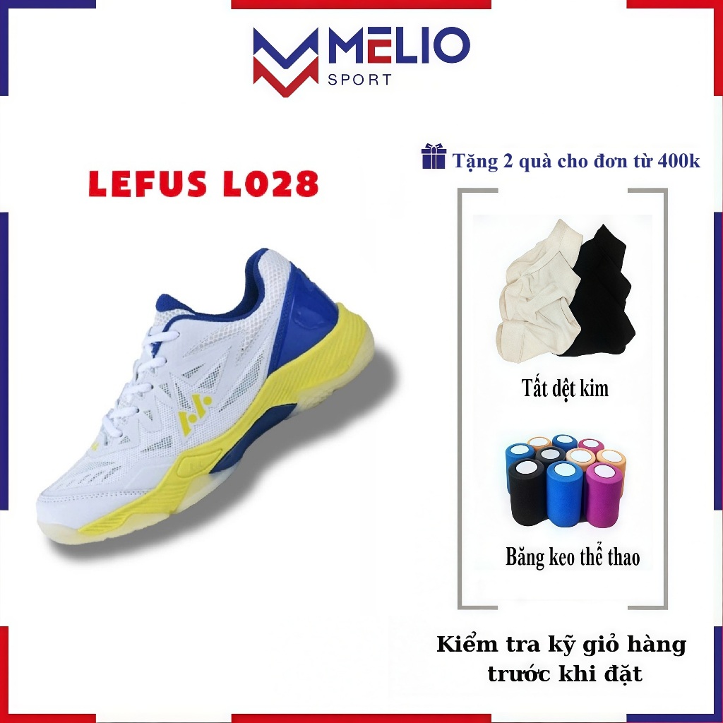 Giày Cầu Lông Lefus L028, Giày Thể Thao Unisex Êm Ái, Da PU Lưới Thoáng Khí, Công Nghệ TPU Giảm Chấn