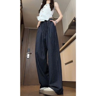 Quần dài nữ kẻ phối sọc cạp chun ống rộng nam nữ mẫu mới new