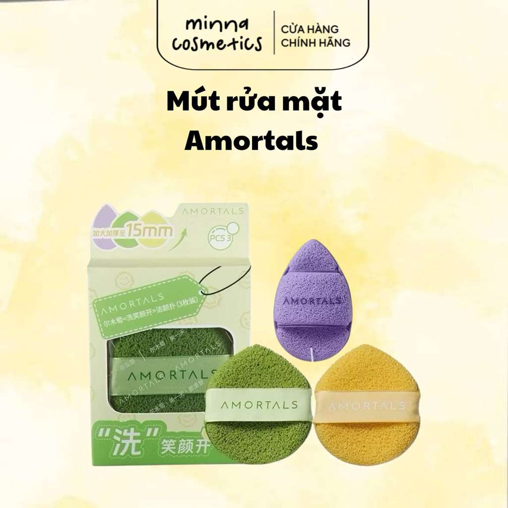 [AMORTALS] Bông Mút Rửa Mặt Bọt Biển AMORTALS 1 Miếng - 3 Miếng, Bông Rửa mặt Bọt Biển AMORTALS Tạo 