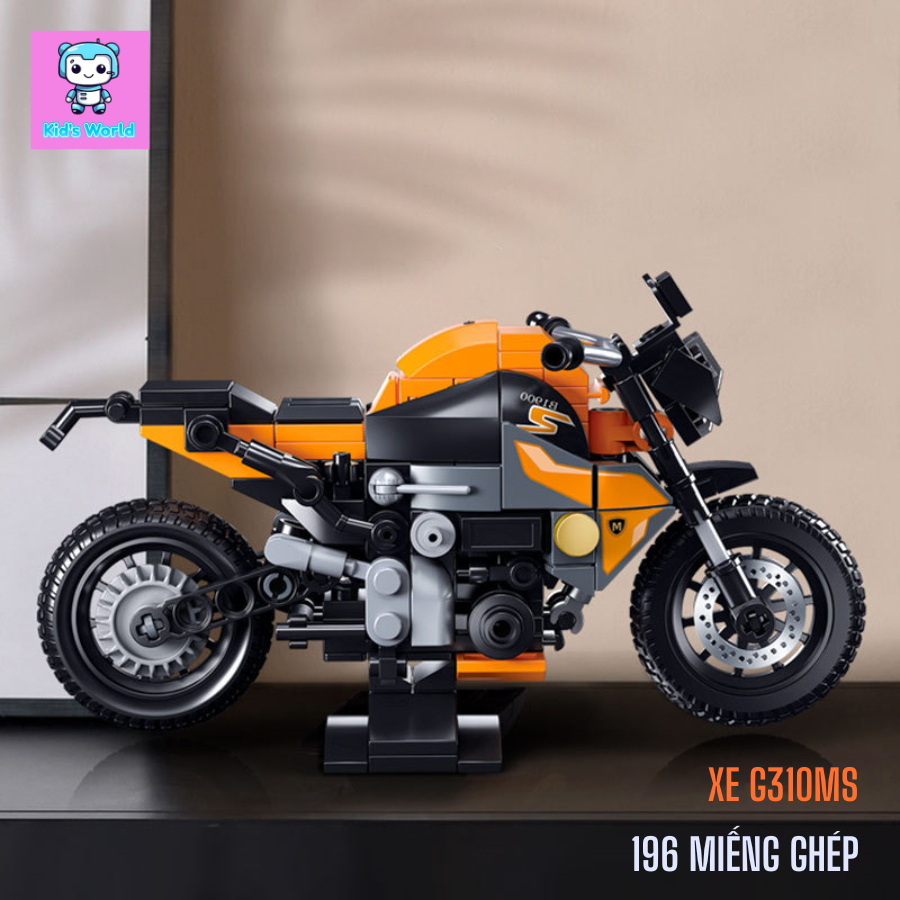 Bộ Sưu Tập Mô Hình Xe Mô Tô Mini Lắp Ghép Technic (G310MS, S1000MS, R18MS, R75MS, R1250MS, RNINEMS)