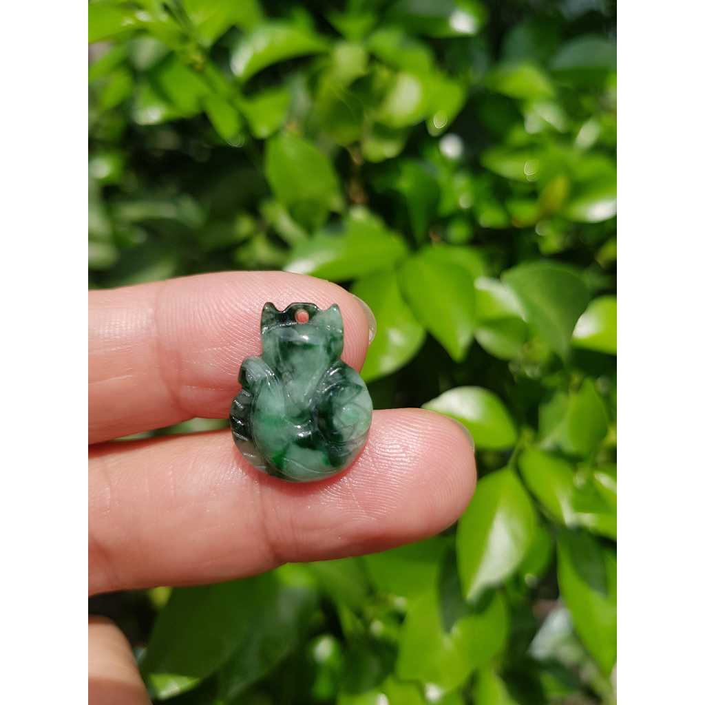 Mặt dây chuyền Hồ Ly Mới đẹp size Cao 18mmx N14mm x S4mm xanh ngọc nhẹ tươi lam sơn thủy Nữ về bọc v